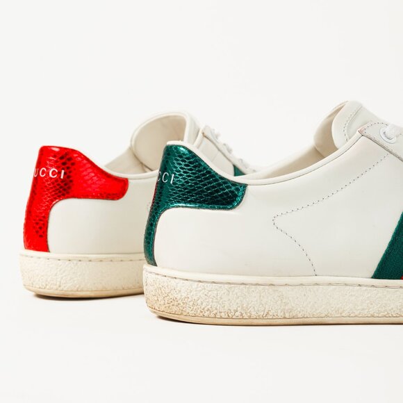 Gucci Ace Bee Womens White Leather Sneaker - Picture 8 of 12
